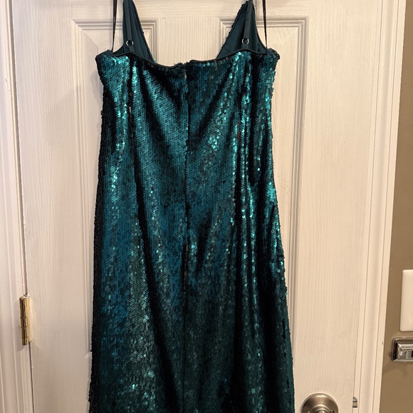 Glisten to Me Teal Green Sequin Surplice Mini Dress | M - Picture 2 of 4